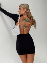 Verisha Long Sleeve Mini Dress Black