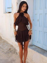 Lydii Mini Dress Chocolate Brown