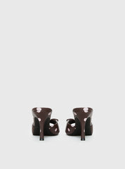 Etiquette Peep Toe Heels Brown / Pink Polka