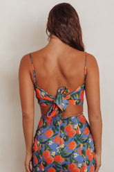 Chamberlain Scallop Trim Crop Top Citrus Orange