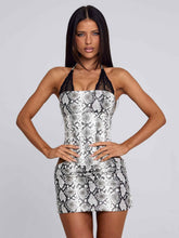 Evon Mini Dress Silver Snake