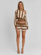 Sundaze Shorts Brown Beige Stripe