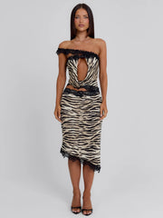 Melanie Midi Dress Zebra